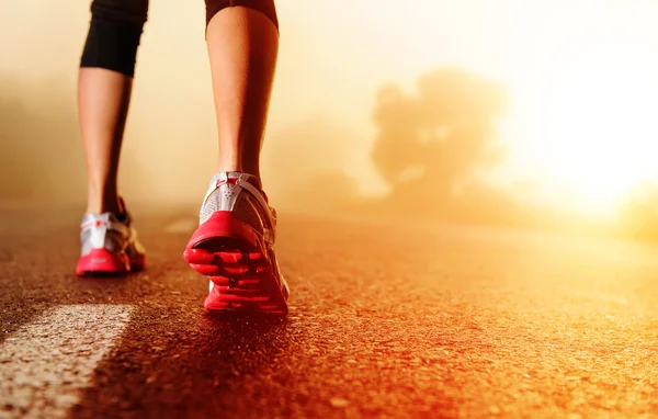 Athlete Feet on Road